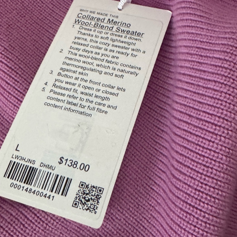 Lululemon Purple Merino Wool Blend Sweater - Picture 7 of 7